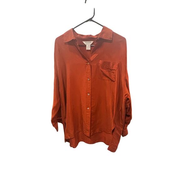 Allison Taylor Woman 100% silk button-up top
burnt orange rust 1X Boho Classic - Picture 2 of 6